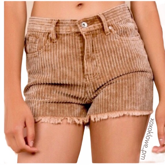 POL Black Distressed Frayed Hem Corduroy Shorts - Picture 12 of 12